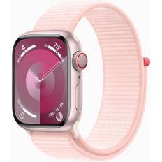 Apple Watch Series 9 Aluminium 41 mm (2023) | GPS + Cellular | pink | Sport Loop lyserød