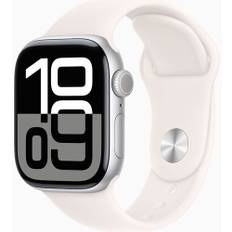 Apple Watch Series 10 Aluminium 42 mm (2024) | GPS | silver | Sportband S/M | rosé