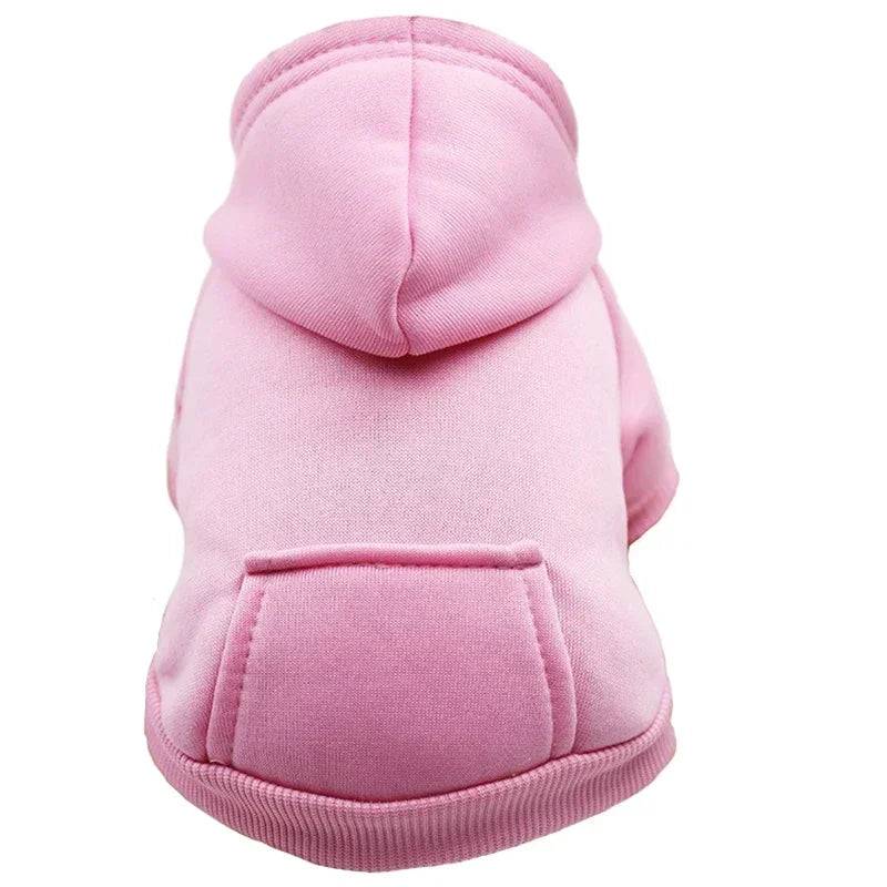 Dog Fleece Hoodie Coat | Warm Autumn Winter Sweatshirt Jacket for Small Dogs & Cats - Pink / M (M)