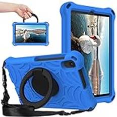 Kraftigt fodral kompatibelt med Samsung Galaxy Tab A 8.4 2020 SM-T307u barn – dropptak lätt EVA-fodral, 360 graders roterande multifunktionshandtag ställ (färg: blå)