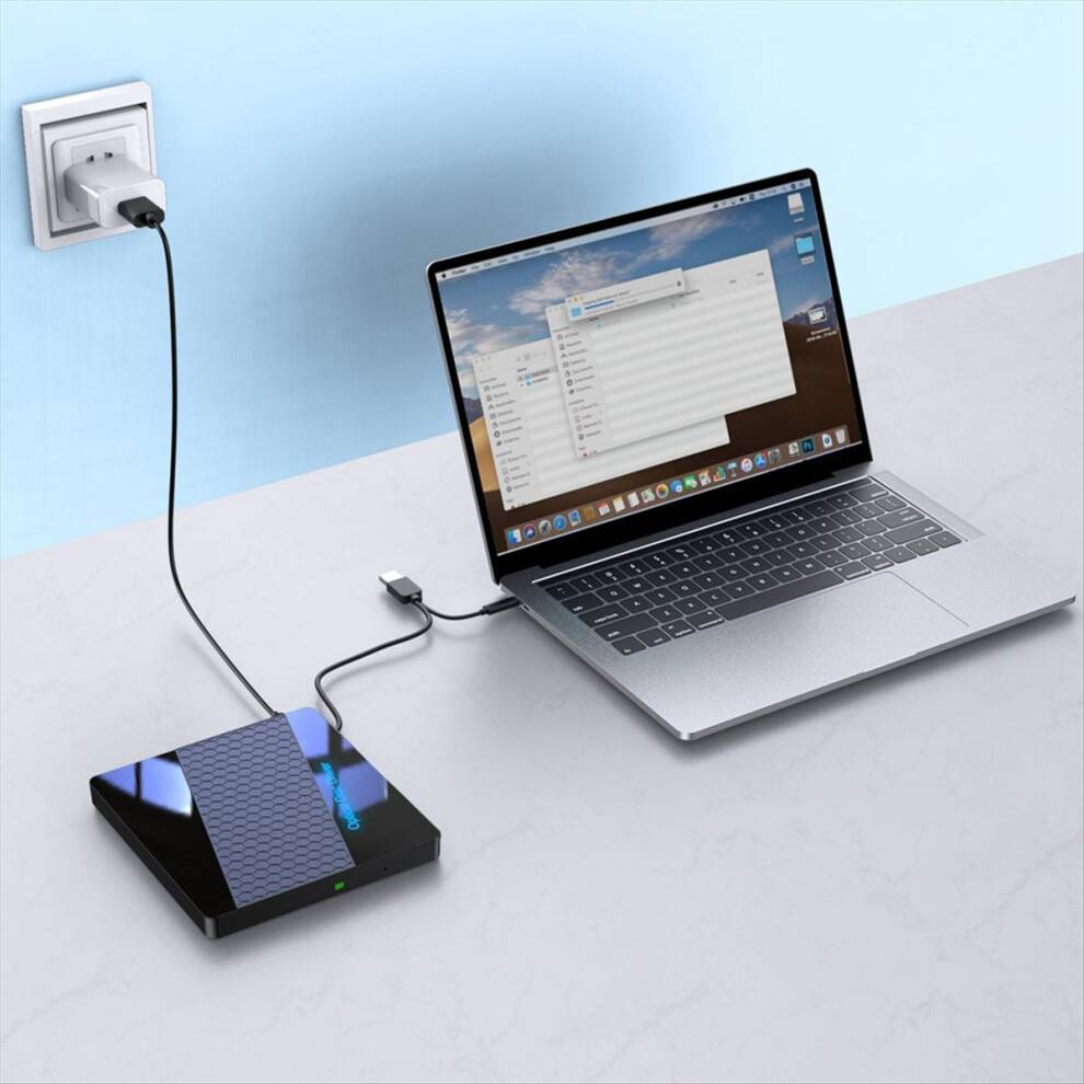 7 i 1 USB 3.0 Type C Ekstern CD DVD RW Optisk Drev Bærbar DVD-afspiller Brænderlæser USB-hub til PC Laptop