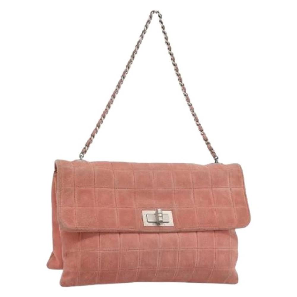 Chanel Vintage Pre-owned Vintage Suede Skuldertaske - Vintage - Dame - Lyserød - ONE SIZE - Uld