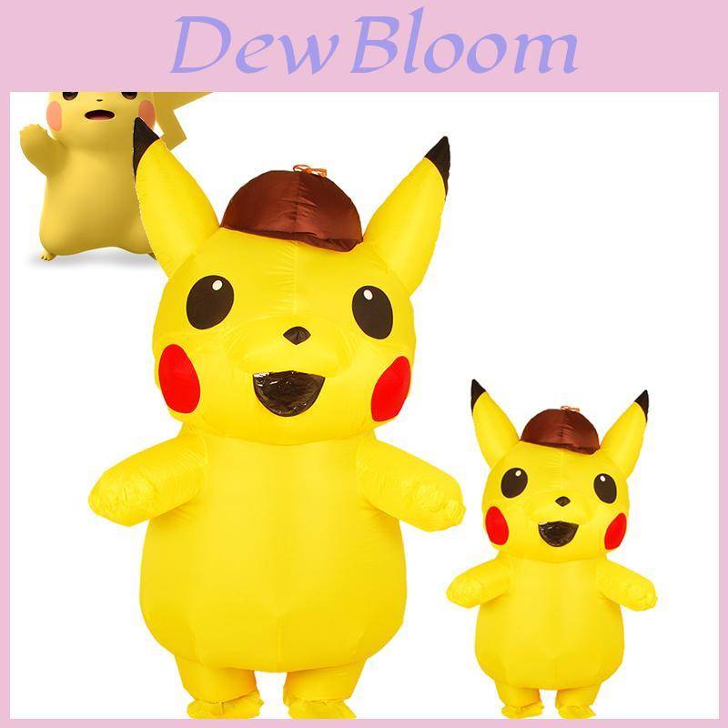 Uppblåsbar maskotdräkt av premiumkvalitet för barn och vuxna, detektiv Pikachu, för cosplay och halloweenfester 150-190cm