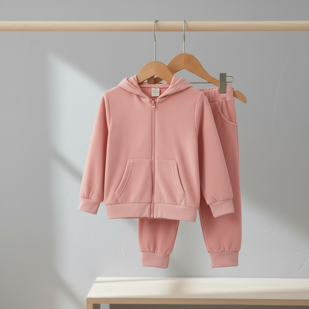 Mini Fashion™ – Mjuk och varm – Joggingdräkt Ljusrosa / 130 (6–7 år) | Pedagogiska Träleksaker