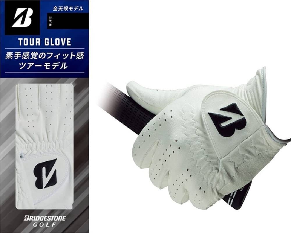 BRIDGESTONE Golf Glove TOUR GLOVE GLG12 White 22cm Men's