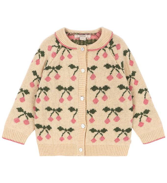 Konges Sløjd Cardigan - Stickad - Ull - Belou-krage - Cherry - Konges Sløjd - 1½ år (86) - Cardigan