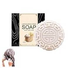 Rice Water Shampoo And Conditioner Bar, Antihair Loss Soap, Solid Hair Shampoo For Woman Men Conditioner Bar Conditioner Bar Moisturizing Nourishing And Softening for Dry Damaged (1PC)