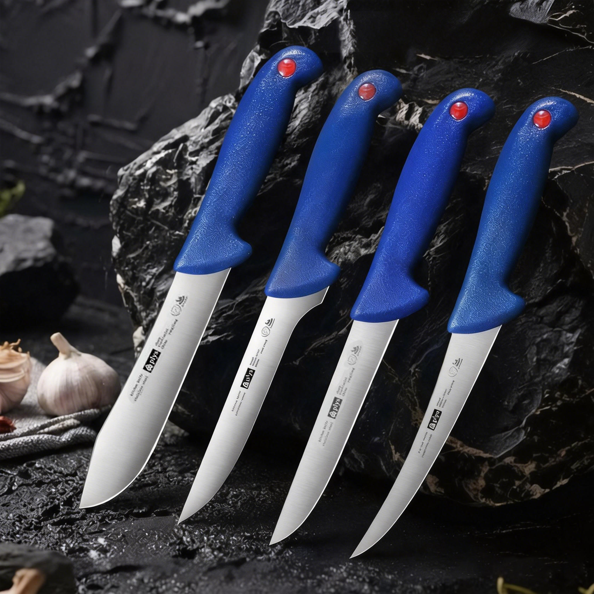 1-4-piece boneless knife set - stainless steel kitchen knives, sharp butcher knives, kitchen slicing knives, chef's knives