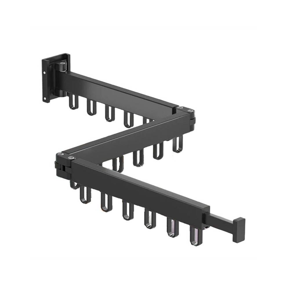 Infällbar Tygtorkställ Vikbar Klädhängare Väggfäste Inomhus & Utomhus Sparande, 3-Vikt med 18 Aluminiumring, B
