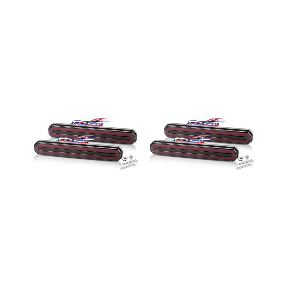 4x Oval 9 Inch LED Stop Turn Tail Brake Lights Truck Trailer Flowing DRL Lamp for Truck Trailer ATV UTV Car Auto 12V 24V