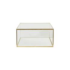 Speedtsberg - Glas Kasse m/låg Guld L: 25 B: 25 H: 13 cm.