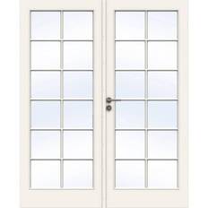 Swedoor Clever-line Style/Easy SP12 fransk dobbeltdør med glas, hvid - 165 x 204 cm (17x21)