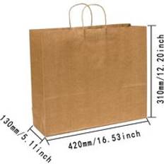Brunt vridhandtag pappersb&#xE4;rare milj&#xF6;kl&#xE4;der shoppingkasse papperskassar gula billiga p&#xE5;sar - 420 x 130mm