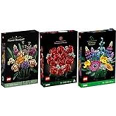 Lego Botanik kollektion: 10328 rosbukett, 10313 vild blombukett och 10280 blombukett