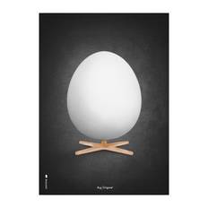 Brainchild Plakat Akvarel Ægget/Sort Baggrund 70x100 cm