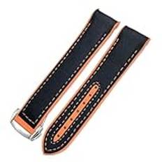 22 mm 21 mm 20 mm Nylontyg Kohud kompositgummi klockband Passar till Omega Seamaster 300 Planet Ocean 600 klockarmband
