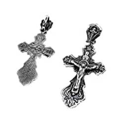 NKlaus kedjehängsmycke Jesus kors 925 silver ortodox hänge trossymbol K45