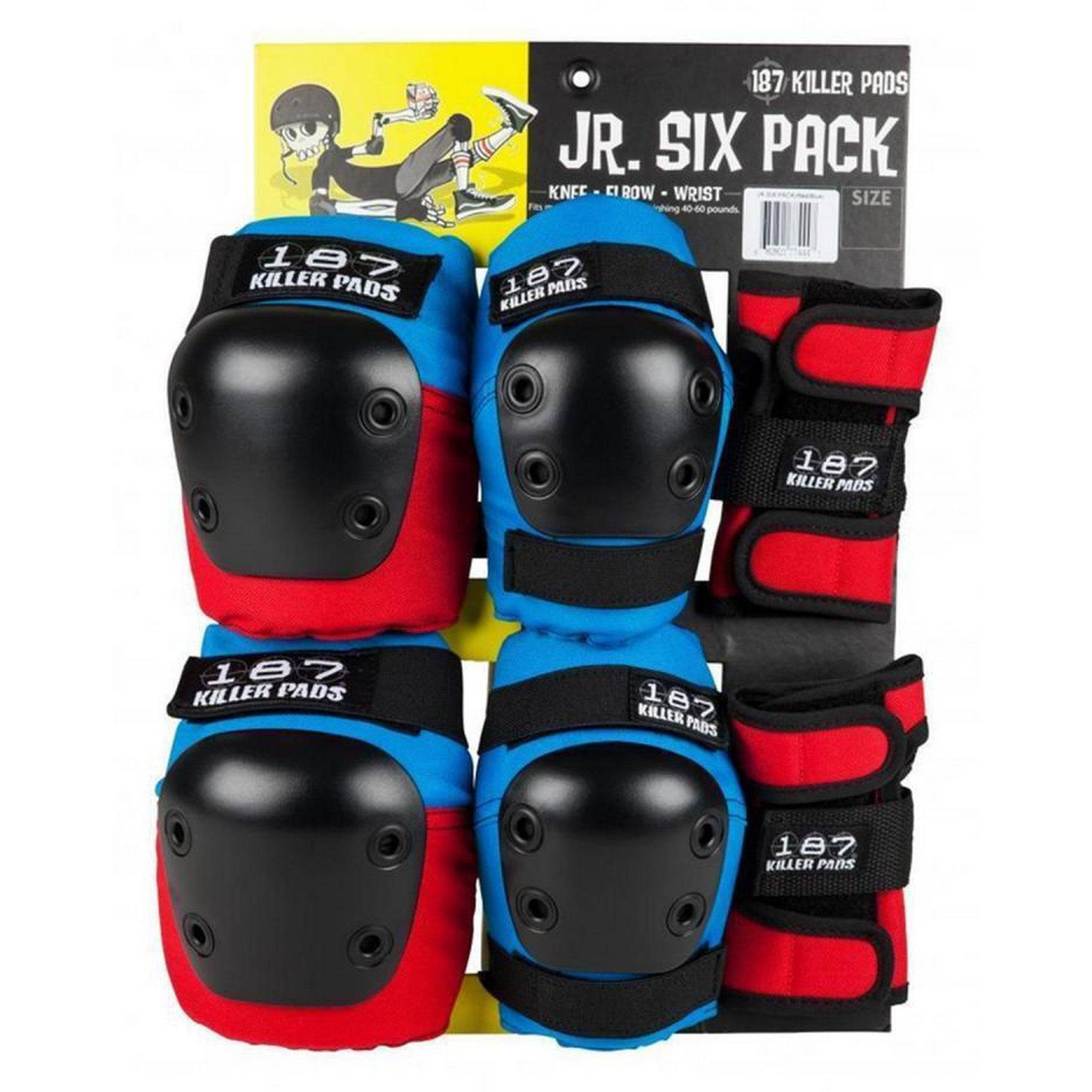 187 Killer Pads Jr. Beskyttelsessæt 6-Pack - Red/White/Blue.
