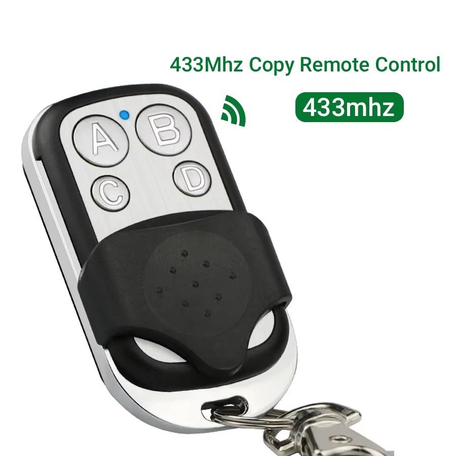 433MHz Smart Copy Duplicator Metal Push Button Remote Control Transmitter ABCD 4Button Garage Door Opener Remote
