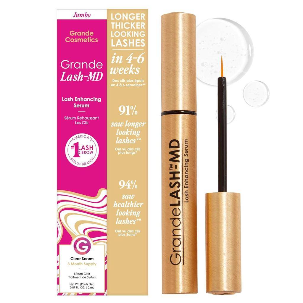Grande Cosmetics GrandeLASH-MD Ögonfransförstärkande Serum, Främjar Tjockare, Längre Fransar, Ger Näring och Stärker, Snabbtverkande Ögonfransvård