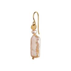 Stine A Ørering - Long Baroque Pearl Peach - Guld