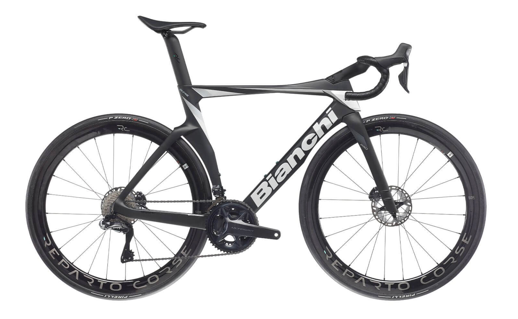 Bianchi Oltre PRO 2024 - Shimano Ultegra Di2 1x12sp - Velomann Carbon V50R - 008 / 50 / XK - Antracite / Bianco (50)