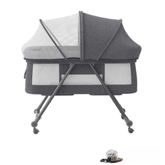UBRAVOO Baby Grab-and-go Travel Cot  with Mattress &amp; Silent Wheels,  Rocking Crib Convertible,
