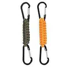Hinapan 2 stycken flätade nyckelbandsklämmor, karbinhake nyckelring karbinhake, nyckelring för vandring, camping, vattenflaska, ryggsäck, nyckel (grön)