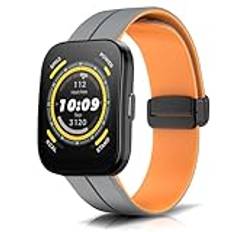 KeeFos 22 mm armband för Amazfit Balance/Amazfit Bip 5/Amazfit Cheetah/Cheetah Pro/GTR 4, tvåfärgat mjukt silikonarmband för Amazfit GTR 3 Pro/GTR 3/Amazfit GTR 47 mm - grå