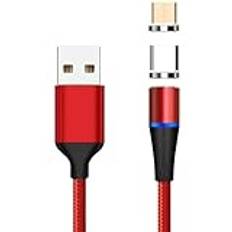 PremiumCord Magnetic USB-C och Micro USB-laddning och datakabel, USB 2.0, kontakt till kontakt, hastighet 480 Mbit/s, färg: röd, längd: 1 m