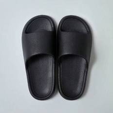EVA-lädertofflor med textur, unisex-par inomhus halkfria badrumsrutschbanor, lyxig high-end-känsla - Läder grain-svart - CN36-37,CN38-39,CN40-41,CN42-43,CN44-45