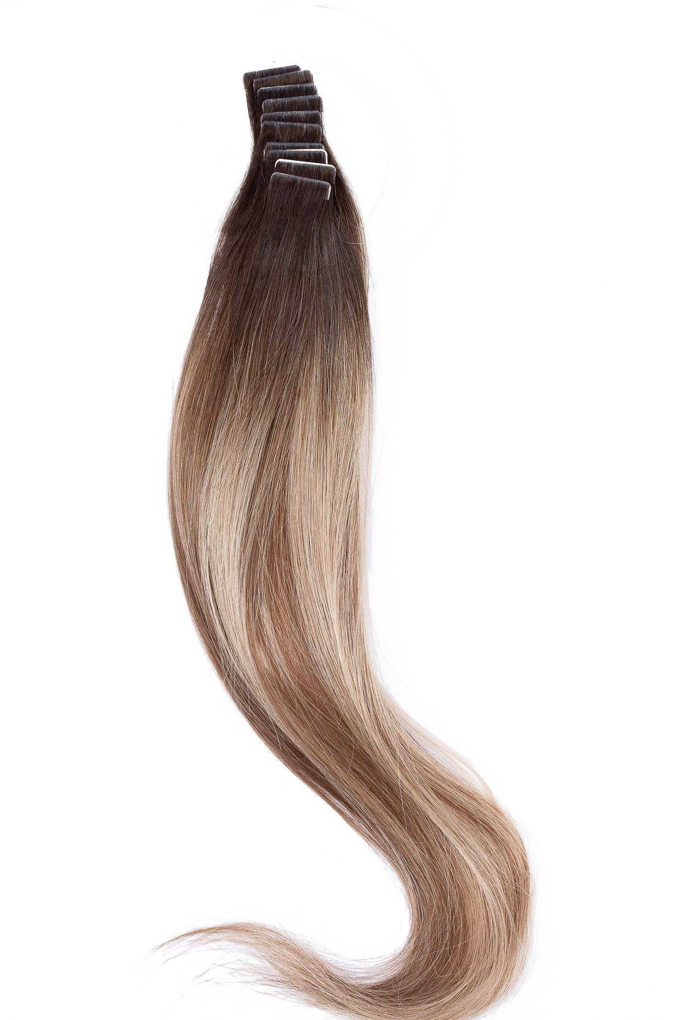 Tejp Löshår Ombré #T2-4/27 – 10 bitar Äkta Remy Hår 55cm / 22 inches