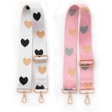 5CM Bag Strap Heart Woven Design Nylon Webbing Crossbody Bag Adjustable Belt Fashion Accessories Pink Bag Shoulder Strap