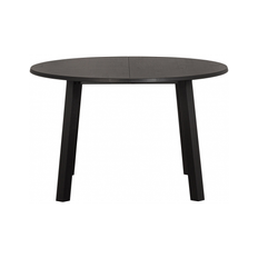 Rundt spisebord med udtræk i egetræ 120 x 120-160-200 cm - Sort