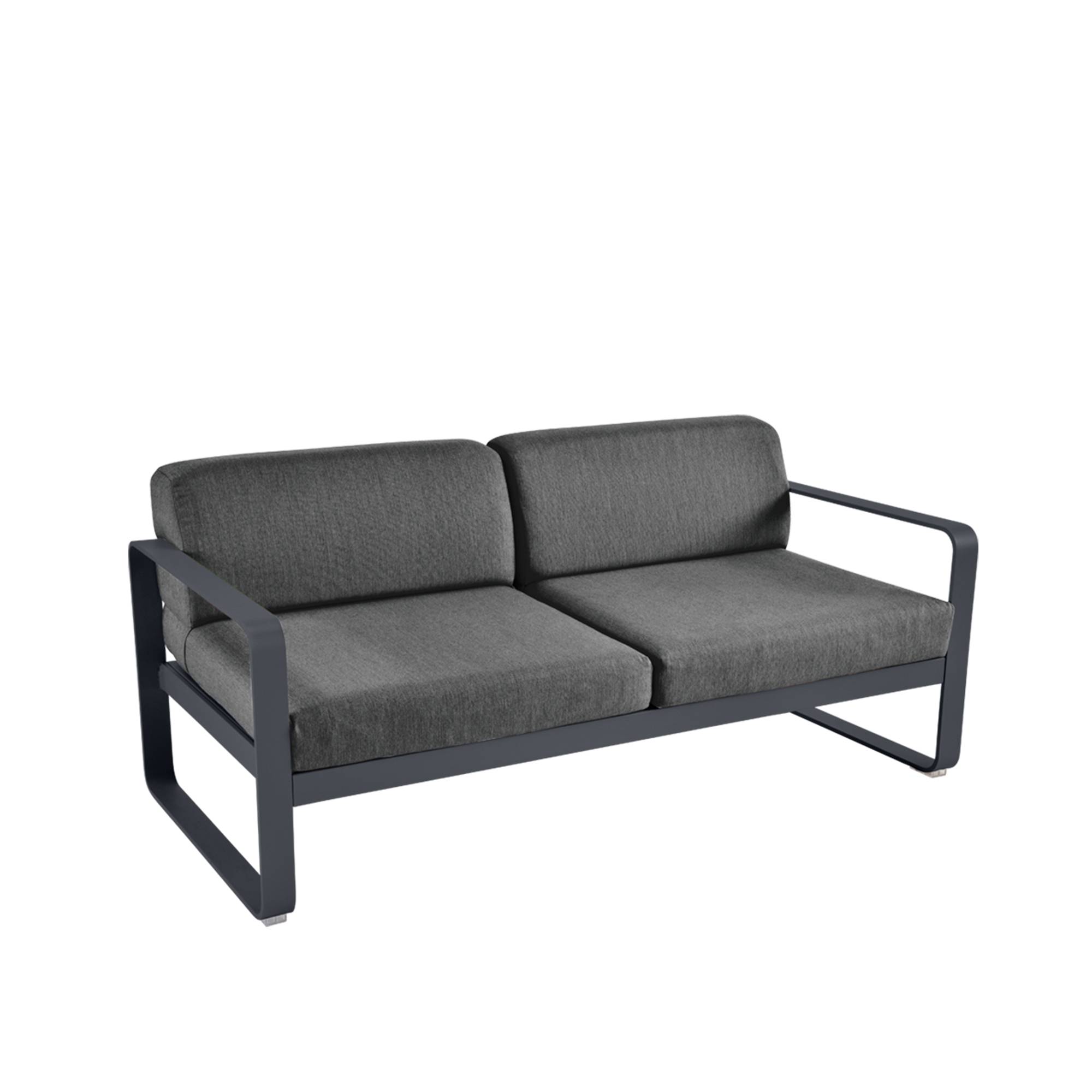 Fermob - Bellevie 2 Seater Sofa Graphite Grey Cushions, Anthracite - Soffor utomhus - Pagnon & Pelhaître