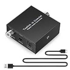 MABSSI Digital Audio Converter Bi-Directional Digital Coaxial To Optical Toslink Converter Optisk SPDIF Toslink To Coaxial