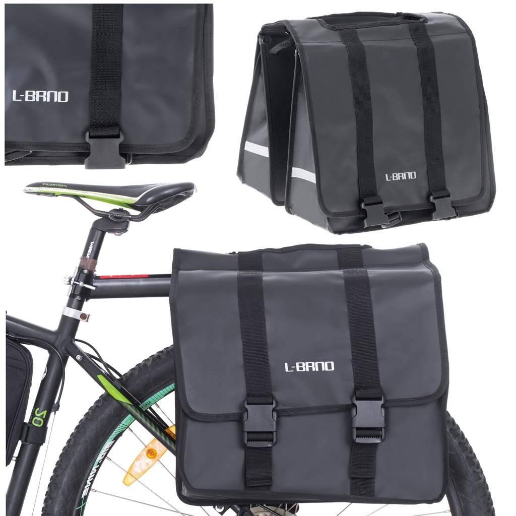 Cykeltaske 35L med to rum og refleksdetaljer
