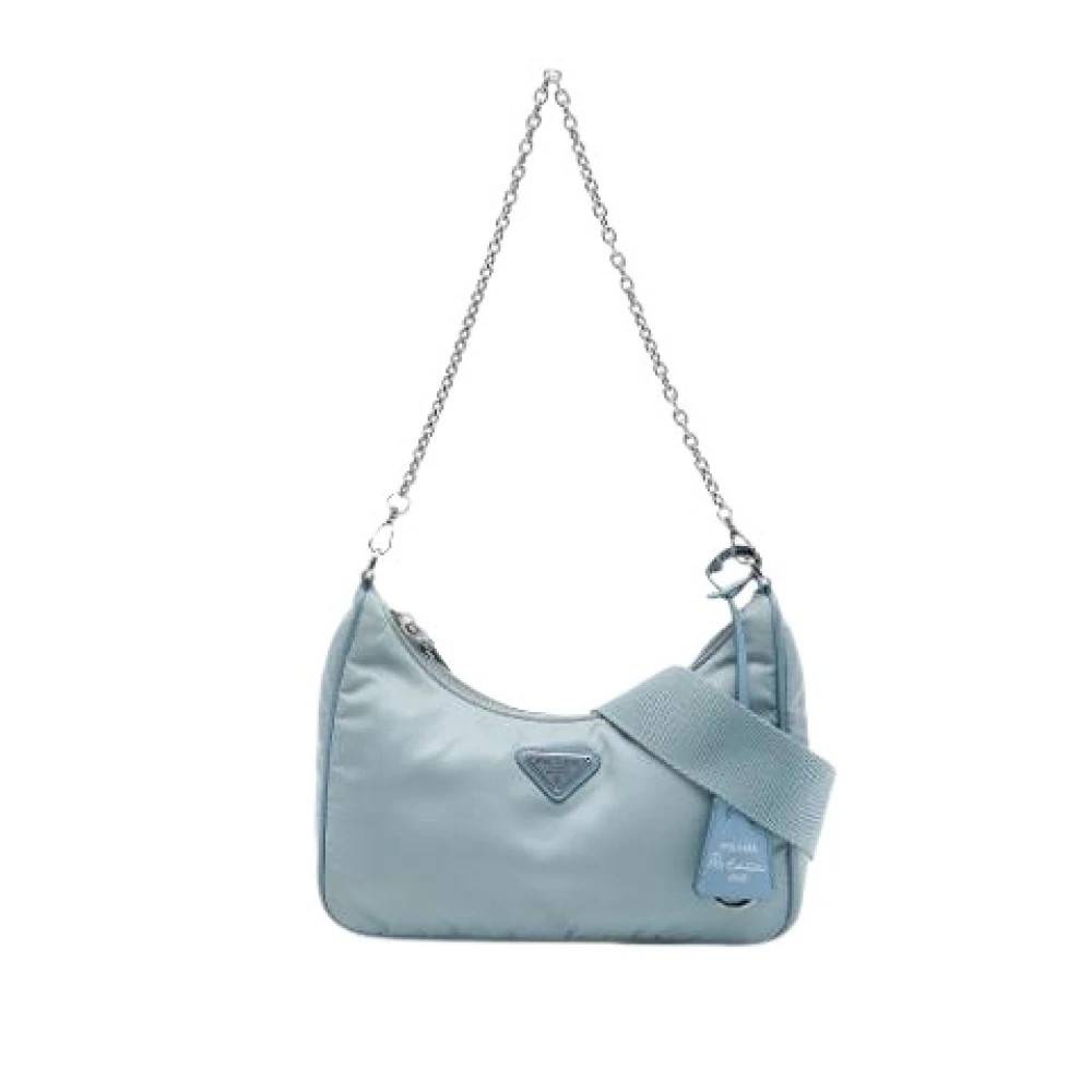 Prada Vintage Pre-owned Nylon Satchel - Vintage - Dame - Blå - ONE SIZE - Nylon