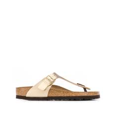 Birkenstock - Gizeh slip-onsandaler - dam - läder/läder/gummi - 38 Narrow - Guldfärgad