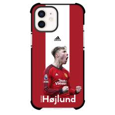 Rasmus Hojlund Phone Case For iPhone Samsung Galaxy Pixel OnePlus Vivo Xiaomi Asus Sony Motorola Nokia - Rasmus Hojlund Manchester United F.C. Shouting On White Red Stripe Background