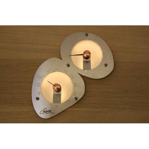 CARIITTI Light Sauna Termometer - Hygrometer, rustfrit stål.