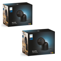 Philips Hue - 2x Secure Kamera Kablet med Bordstativ EU - Sort - Bundle - Fri fragt og klar til levering - Prismatch