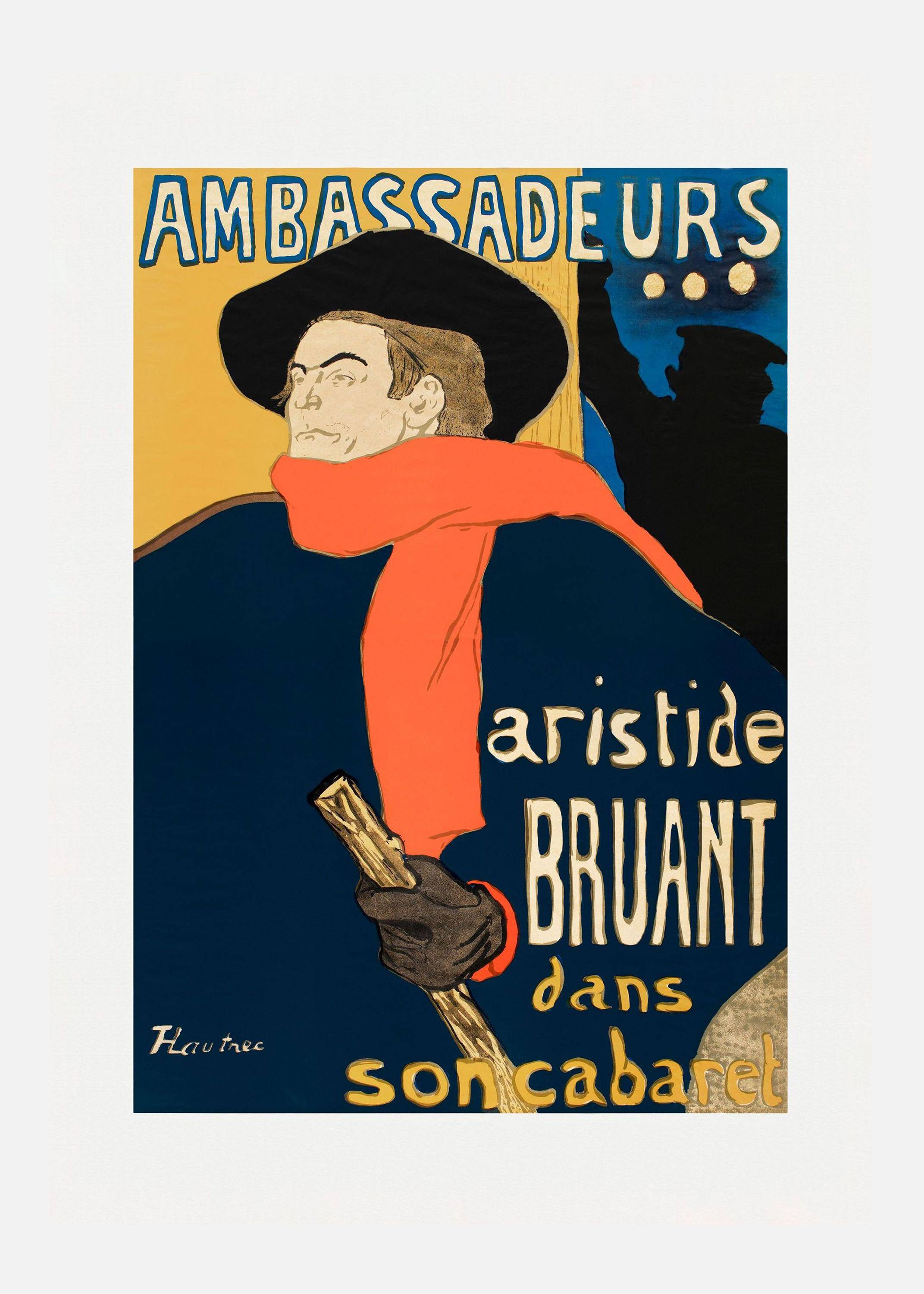 Ambassadeurs Aristide Bruant Dans Son Cabaret (1892) Canvastavla (100x140 cm)