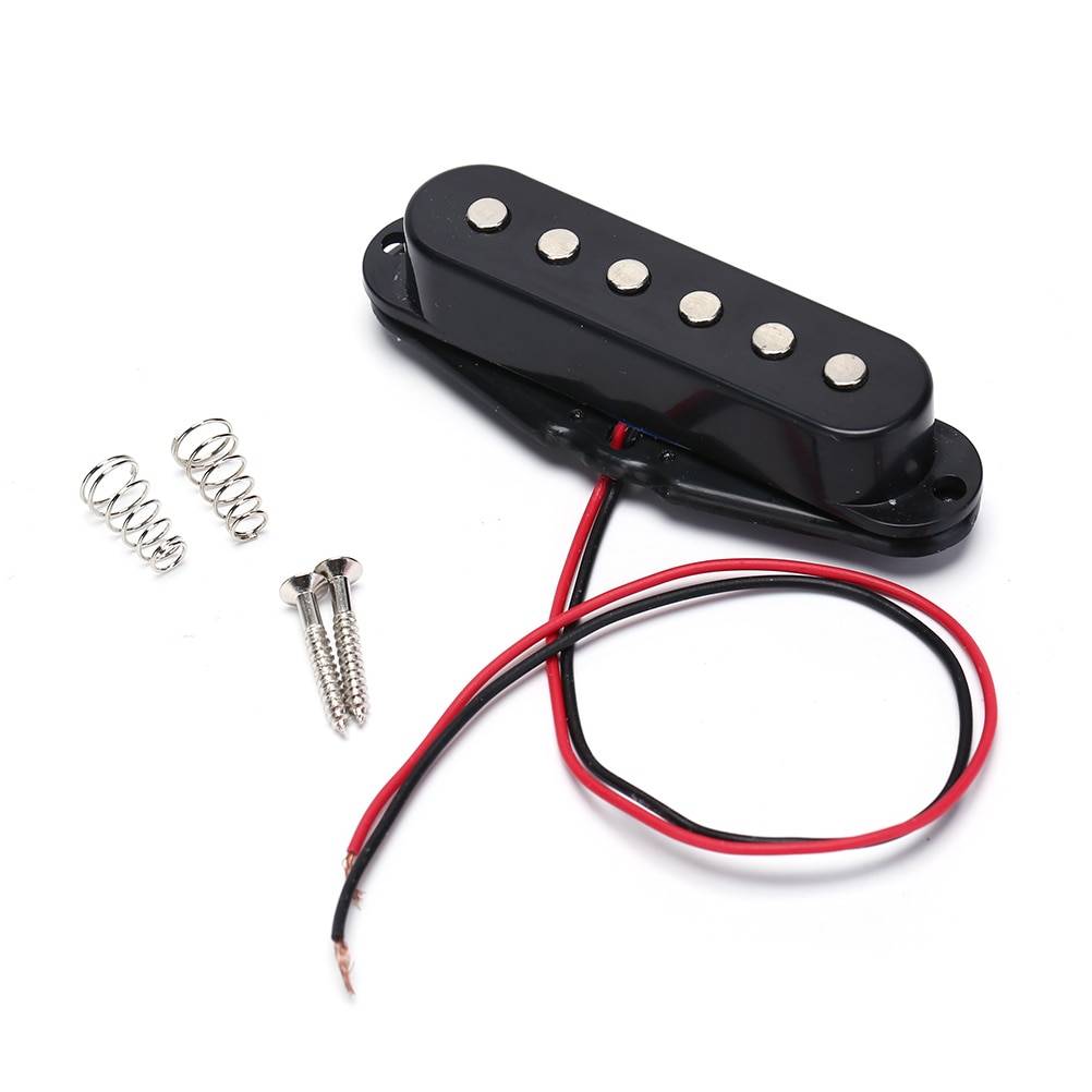 1pc svart single coil sound pickup för 6 strängar elgitarr harmonisk