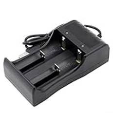 UTTASU uppladdningsbara batterier med laddare för 14500 18500 26650 3,7 V litiumbatterier enkel dubbel spår med teleskopfjäder intelligent IC skydd ABS-hölje LED-indikator (dubbla kortplatser)