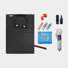 Solcellspaket för fast installation Juni Solar Junction Box Black Edition, 60 W, monokristallin, flexibel, 12 V, 580 x 540 x 3 mm, med MPPT-regulator (10 amp) + kablar + säkringshållare & säkring + lim