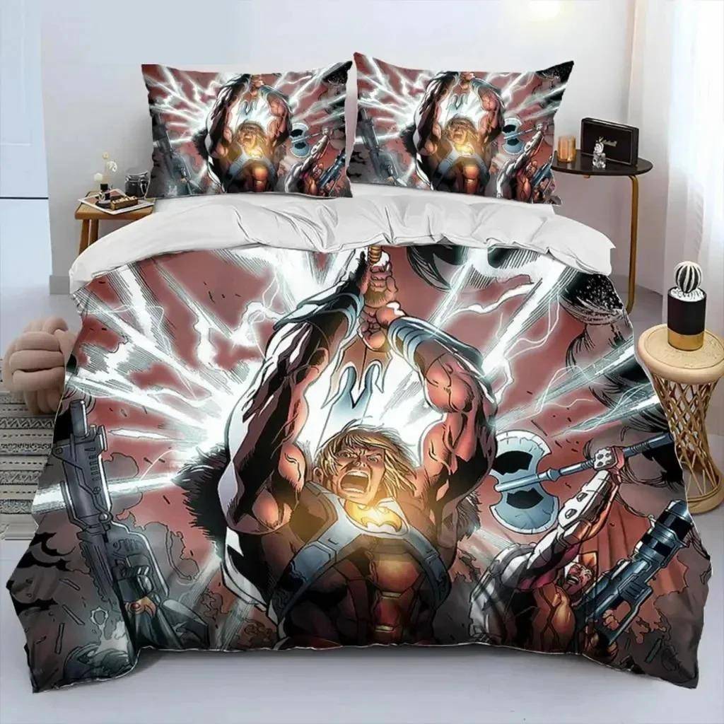 He Man The Masters Of The Universe Sängset Pojkar Flickor Twin Queen Size Påslakan Örngott Säng Barn Vuxen EU Single 135x200cm