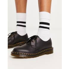 – Dr Martens Vegan 1461 3 öljetter – Svarta, platta skor-Svart/a