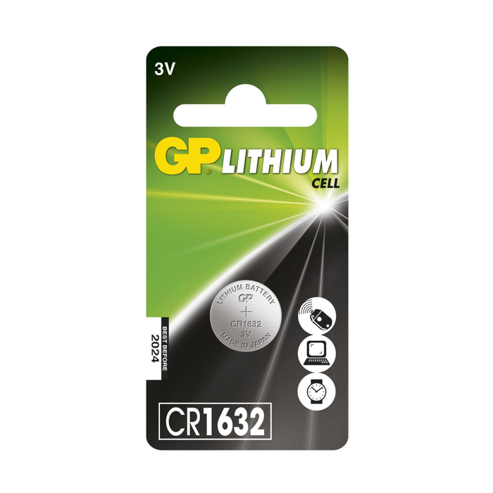Knappcellsbatteri GP CR1632 Litium, 3V