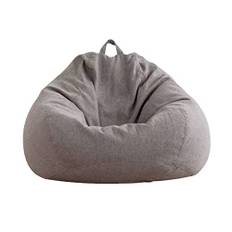 AD.CON Sittsäck med ekologisk fyllning, sittpuff, relaxfåtölj, golvkudde, bönsäck, (mörkgrå, 100 x 120 x 50, 300 liter).